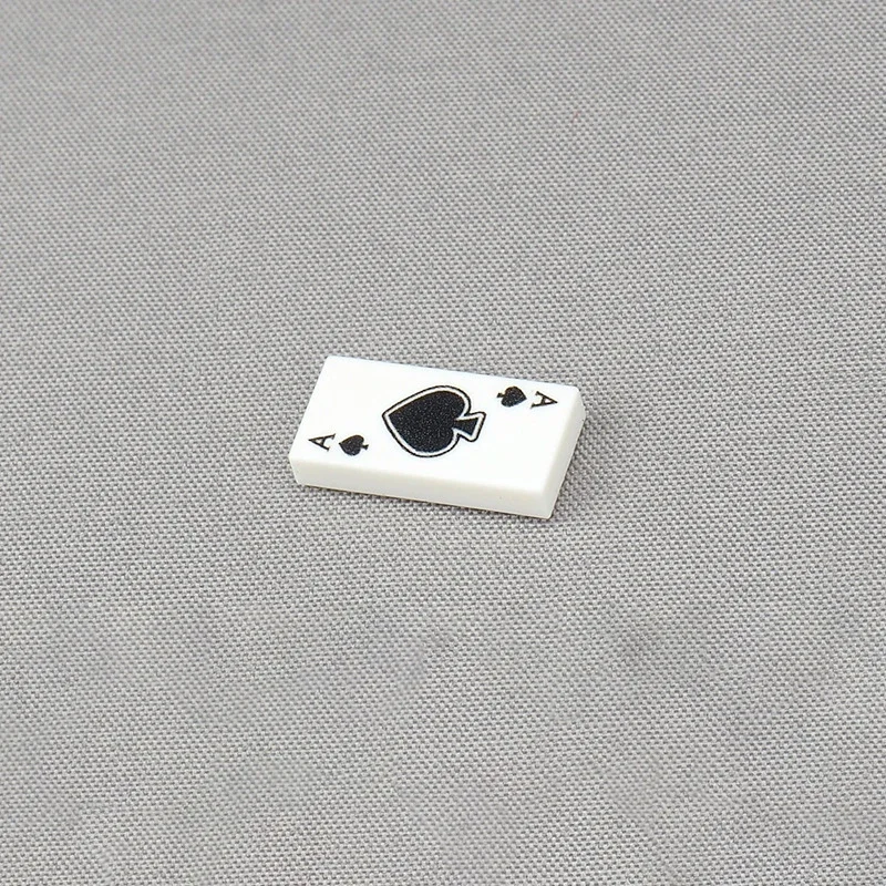 Moc 10 pçs impresso poker palhaço cartões 3069 1x2 padrão blocos de construção flor ameixa fantasma tijolos partícula brinquedos educativos presentes