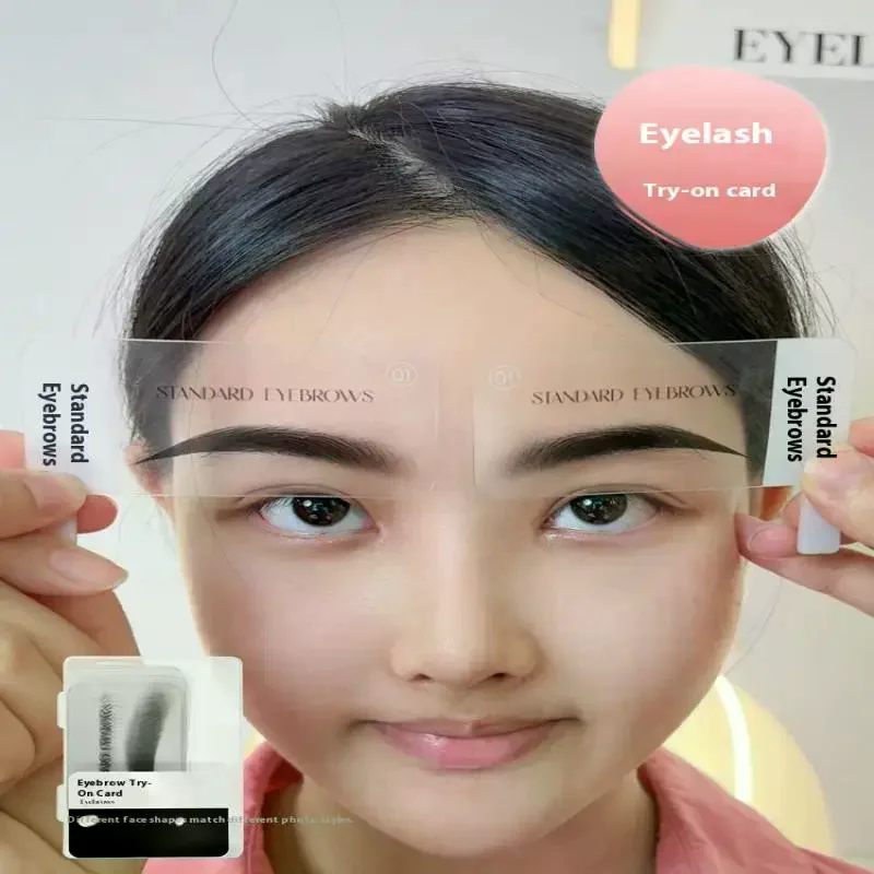 6 paires de cartes d'essai en forme de sourcils, 6 Styles populaires pour une sélection rapide des clients, carte modèle en forme de flèche, simule l'effet de sourcils