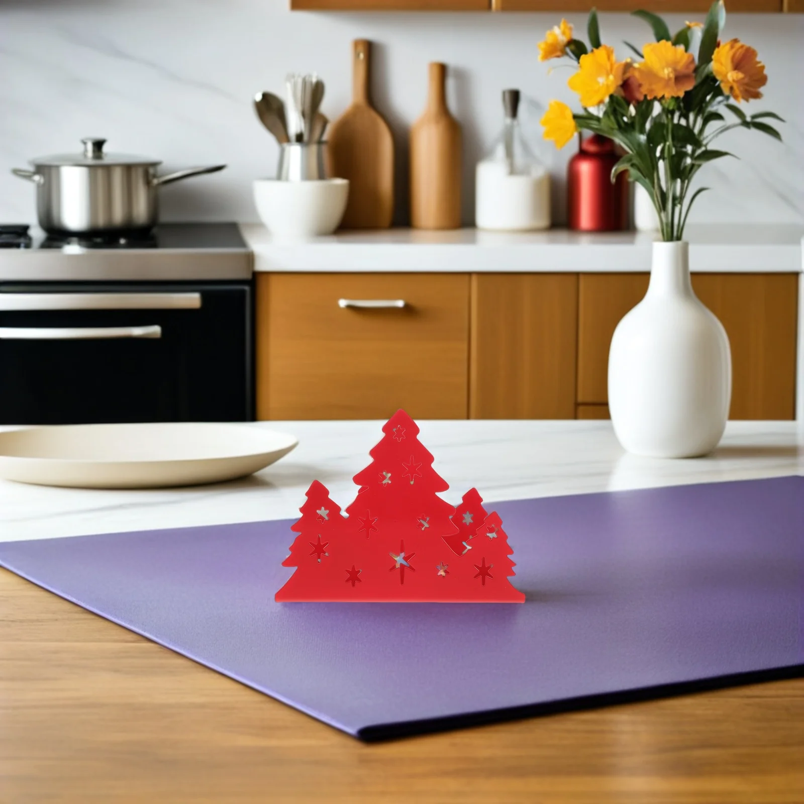 

Stainless Steel Christmas Tree Napkin Holder Freestanding Paper Tissue Dispenser Modern Kitchen Table Decor Dining Room Hotel