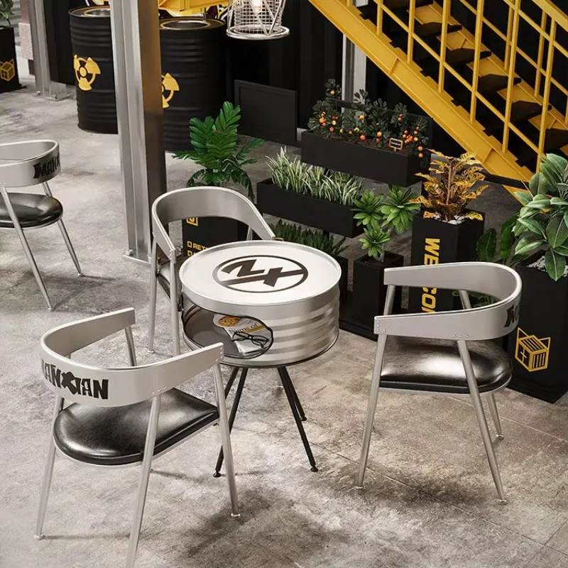 

Restaurant Chair and Dining Table Sets Metal Bar Chair With Upholstery for Bar Hotel Villa or Living Room Furniture