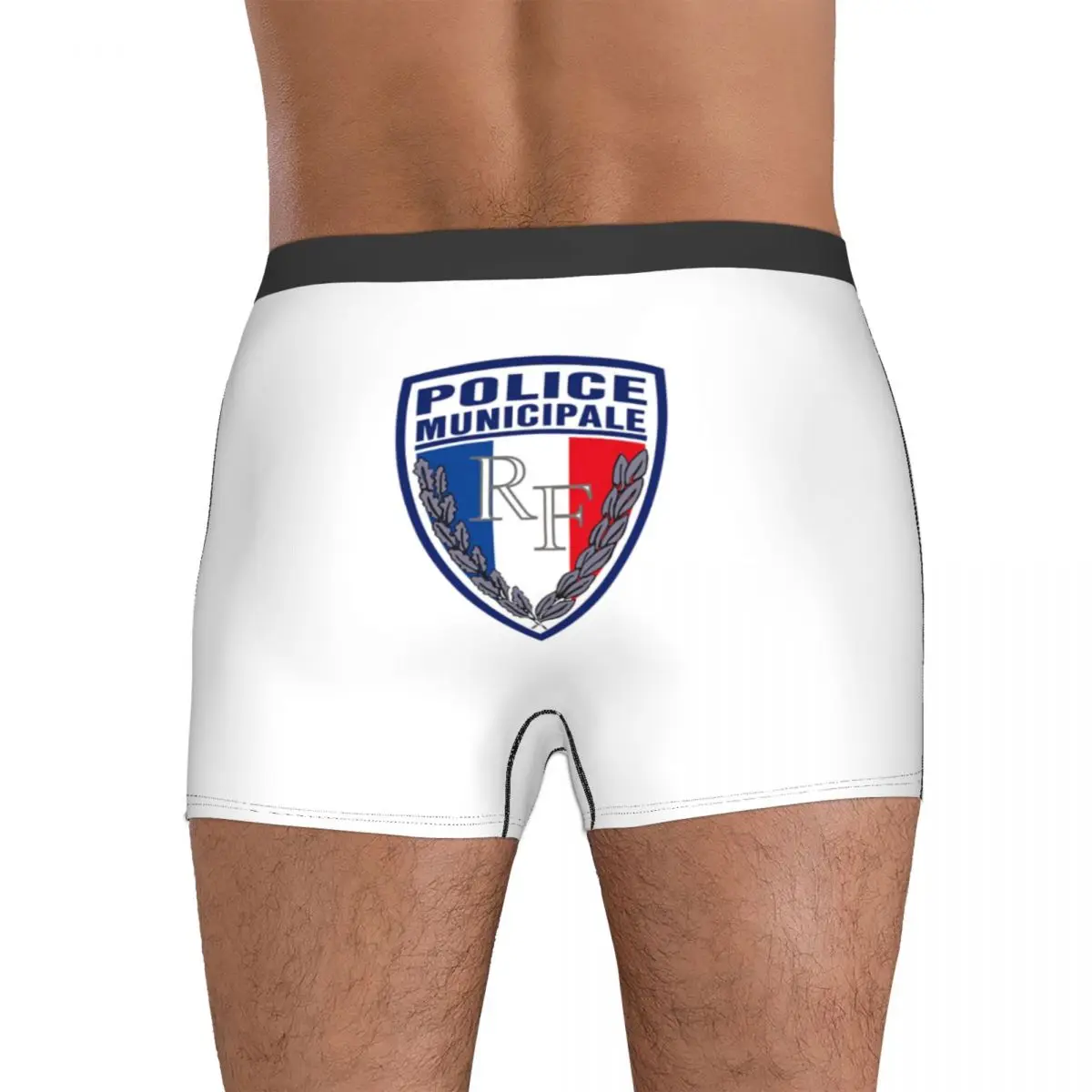 Boxer Underpants Shorts French Municipal Police Insignia Panties Men Soft Underwear for Homme Man Boyfriend Gift