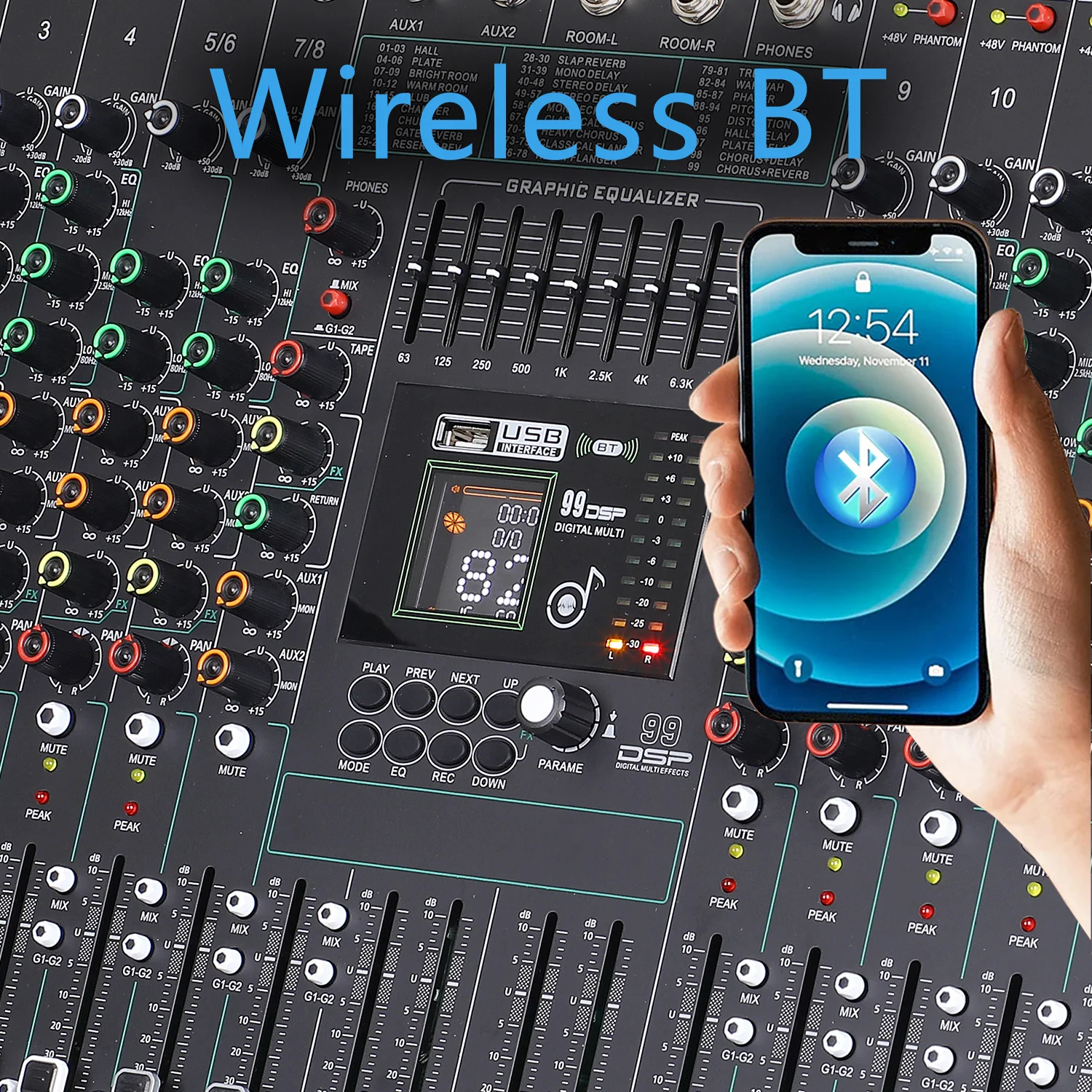 وحدة تحكم خلط احترافية للبيع بالجملة من المصنع GAX-FC16، وحدة تحكم خلط خلاط الطاقة الوهمية ذات 16 قناة