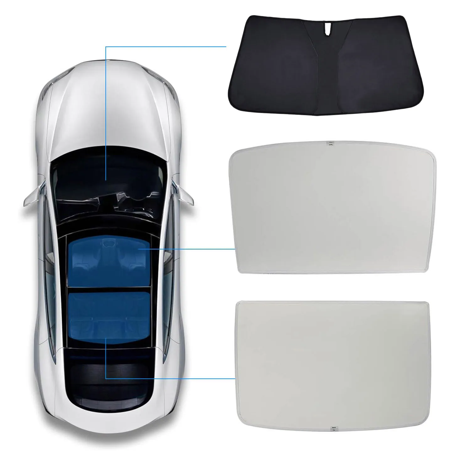 

Sunroof Sunshade for Tesla Model 3 Y Juniper Highland 2025-2020 2026 Roof SkylightUpgrade Buckle Front Windshield Sun Shades
