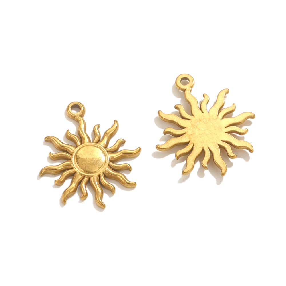 5pcs Stainless Steel Sun Charms for Jewelry Connectors Earrings Making Supplies DIY Jewelry Pendants Findings Accessories Crafts