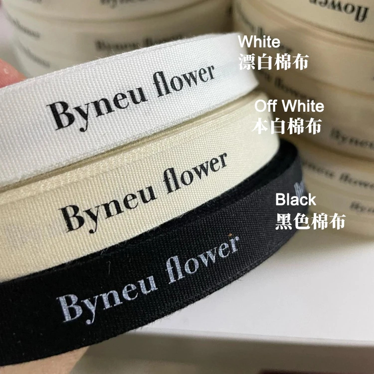 100 Yards Cotton Ribbon Customized Logo Wedding Decorate Handmade Mark Label Cake Flower Store Gift Package