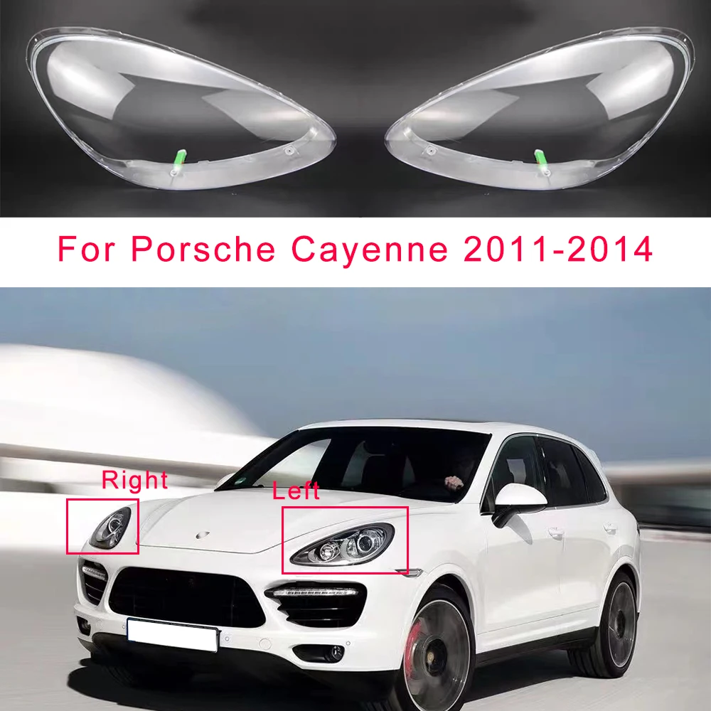 

Крышка передней фары автомобиля для Porsche Cayenne 2011-2014, прозрачная стеклянная затеняющая линза, крышка лампы, аксессуары для автомобильных фар