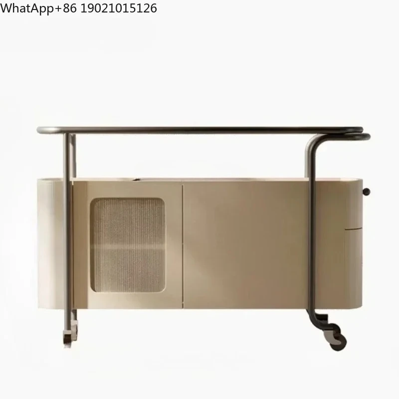 SS ss7486 Cream wind movable side several long narrow sofa side cabinet, designer creative cart advanced sense