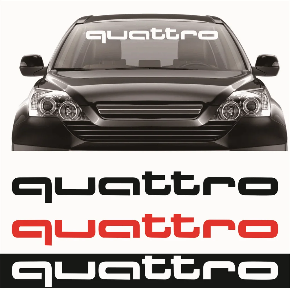 80cm Car Quattro Sticker Front Rear Window Decals For Audi A3 A5 A6 A4 A1 A2 B6 B5 B2 B7 Q5 Q3 Q2 S3 S5 S6 RS3 RS6 RS4 RS5 TT