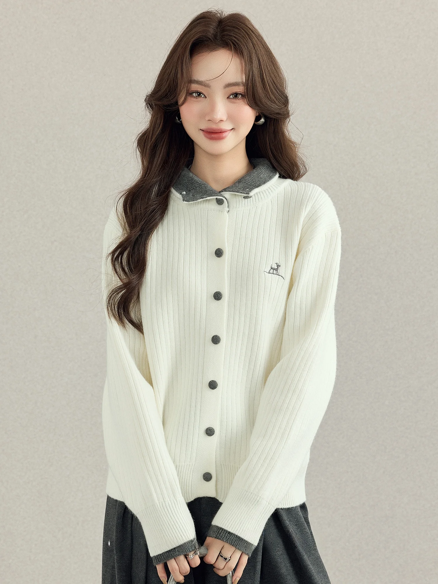 

Женский вязаный кардиган с высоким воротником Princ Sle, осенне-зимний, с длинными рукавами, модный, новинка