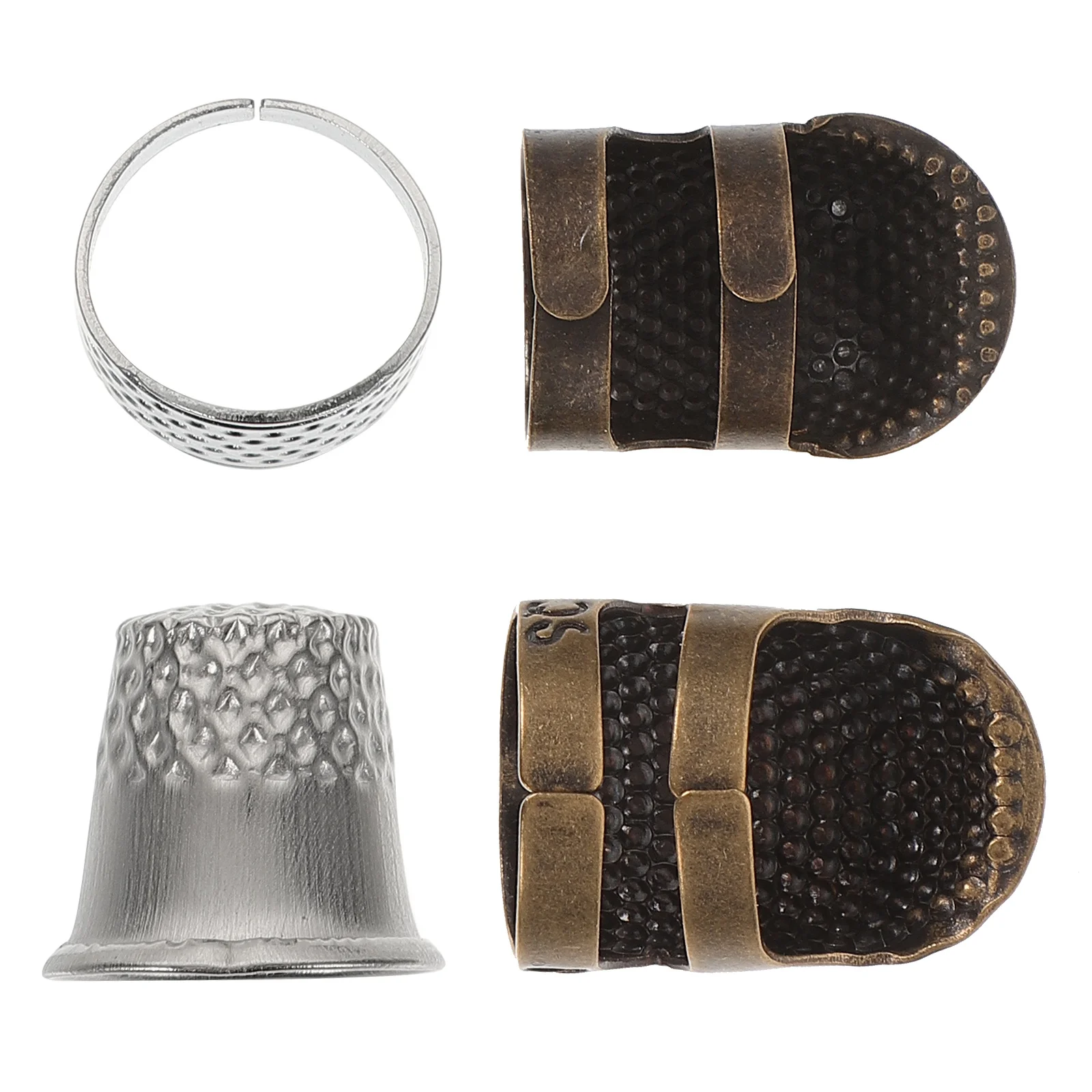 2 مجموعات الخياطة الكشتبانات سبيكة حماة الاصبع DIY بها بنفسك اللحف التطريز المعادن الكشتبانات إصبع يغطي خفيفة الوزن المحمولة