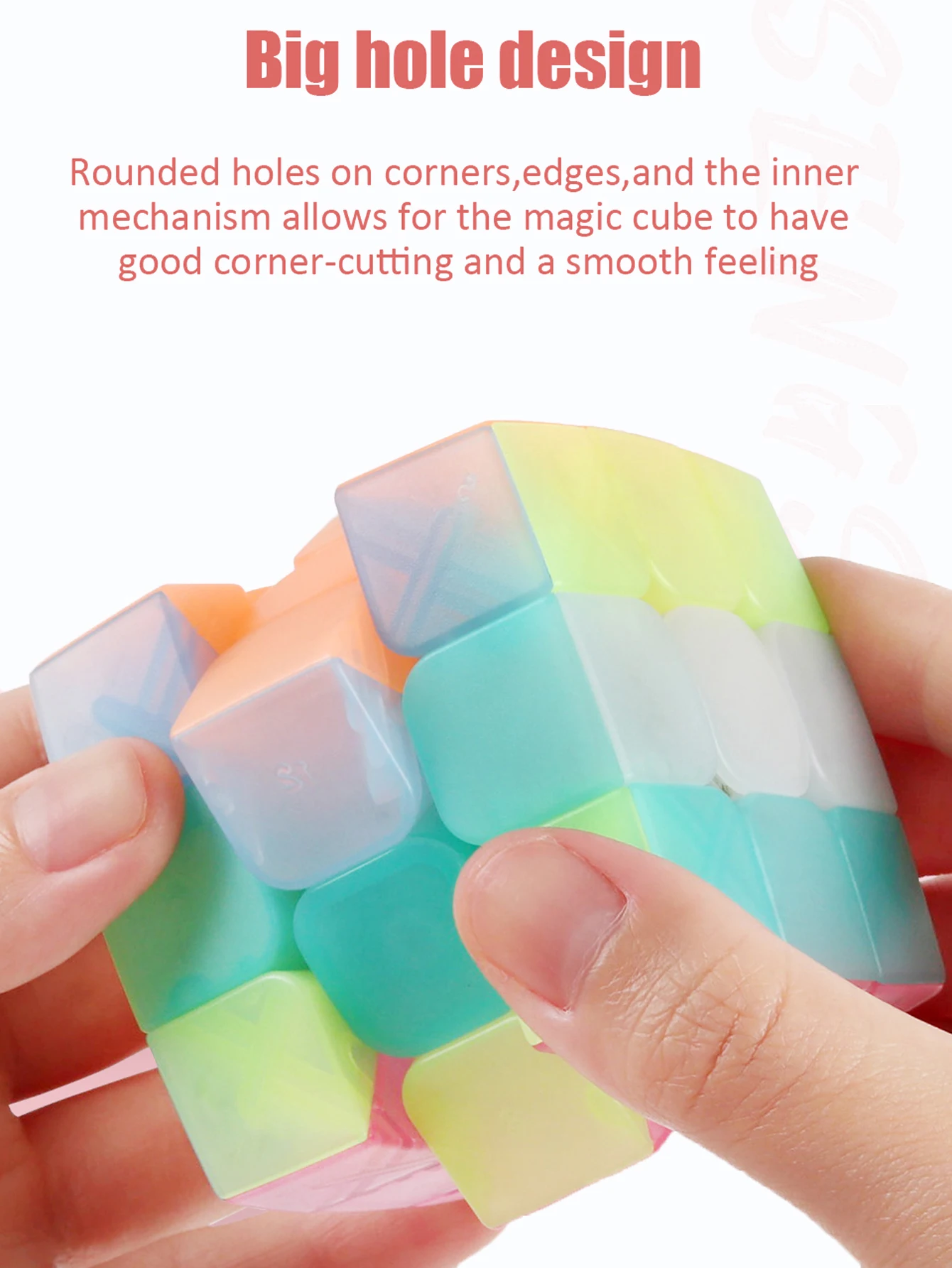 SENGSO Jelly Magic Cube 2x2 3x3 4x4 5x5 Cubo liscio Senza adesivo Puzzle Giocattoli educativi per principianti Cubo altamente colorato