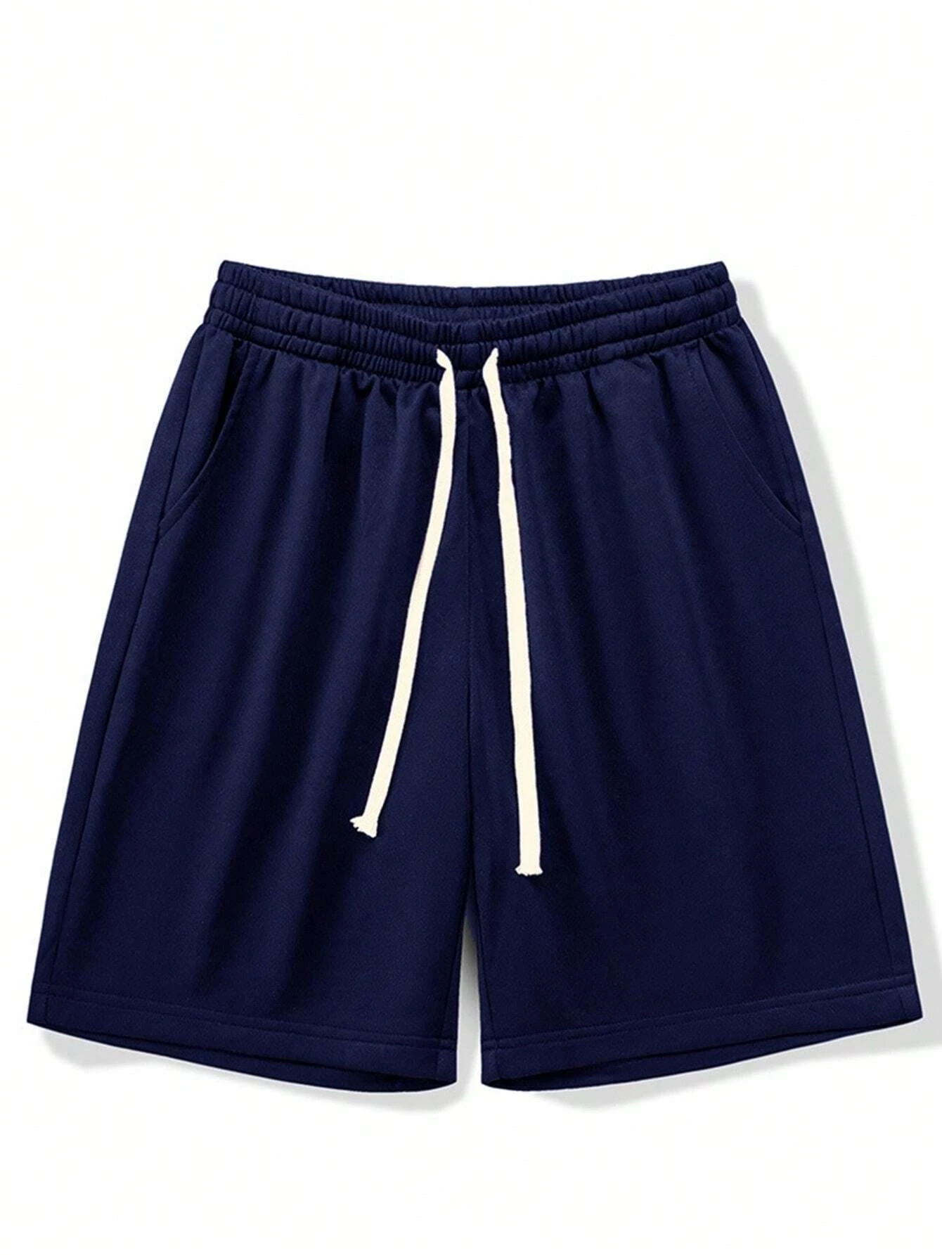 Pantaloncini fitness da esterno da uomo per tutte le stagioni, vestibilità ampia con coulisse elastica casual, pantaloncini da uomo blu navy e neri