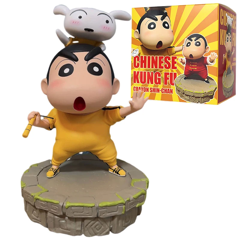 Кунг-фу карандаш Shin-chan экшн-фигурки аниме Shin Chan Фигурки игрушки кавайная кукла 15 см Коллекционная модель GK статуя украшения подарок