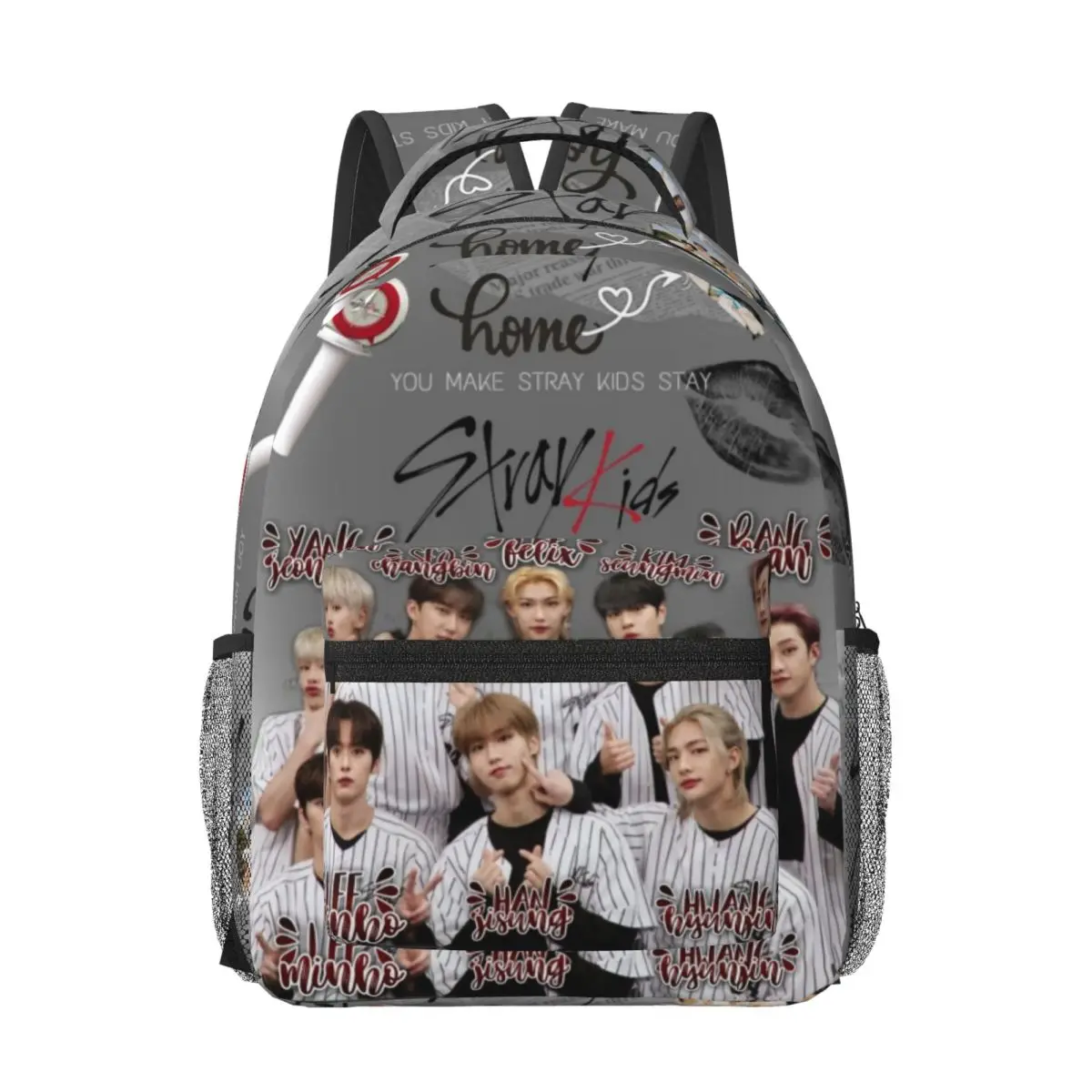 Hot-KPOP-Like-Stray-K-Kids Printed Lightweight Casual Schoolbag For School, Outdoor, Shopping, Office 17in