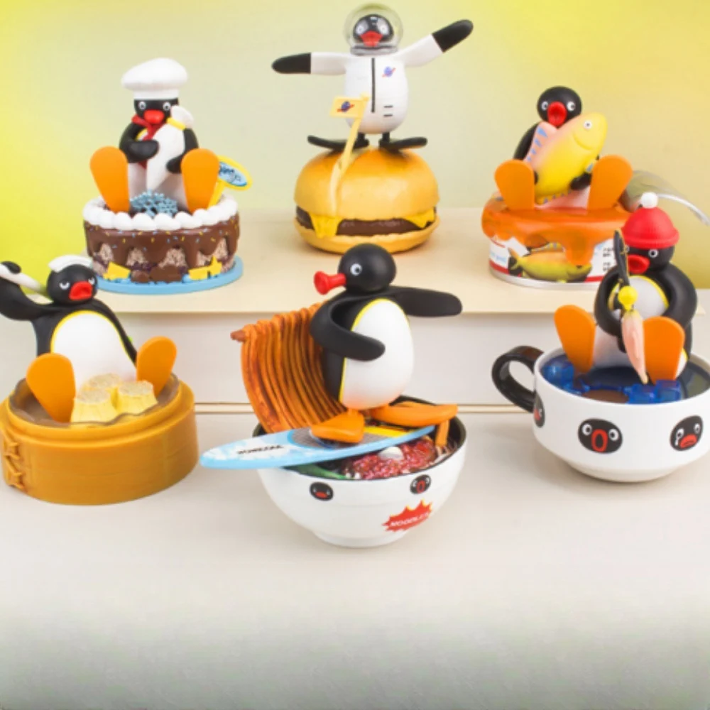 Pingu Gashapon Blind Box Anime Cute Action Figure Model Toys Cartoon Pinga Desktop Decoration Surprise Egg Kid Christmas Gift