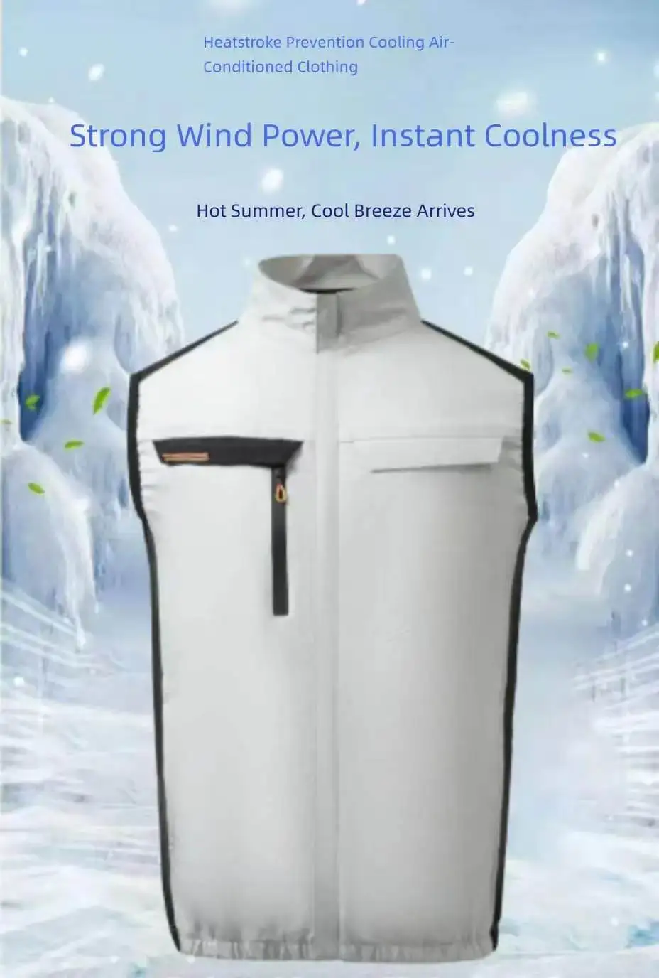 Summer Air-Conditioning Workwear with Fan Cooling, Outdoor Temperature-Reducing Breathable Vest (Excluding Power Bank)