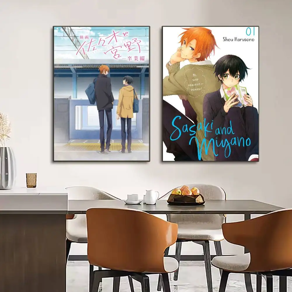 Anime s-sasaki e miyano cartaz hd arte parede pegajosa à prova dwaterproof água casa sala de estar quarto barra decoração estética