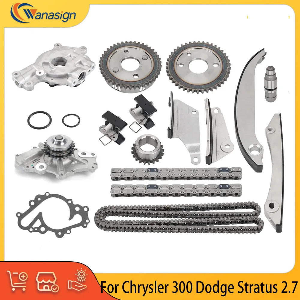 Piezas de Motor, Cadena de Distribución, Bomba de Agua y Aceite, Compatible con Motor 2.7 L V6 de Gasolina, para Chrysler 300 y Dodge Stratus 2.7L 2002-2007