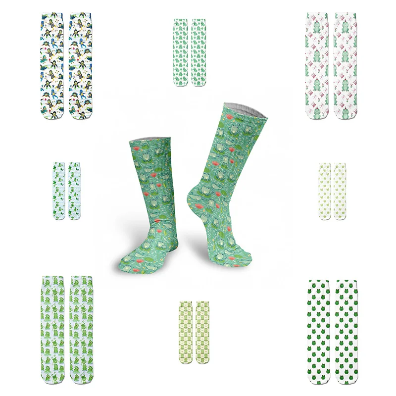 Funny cartoon frog printed cotton socks unisex casual socks high fashion Harajuku socks cute and fashionable socks