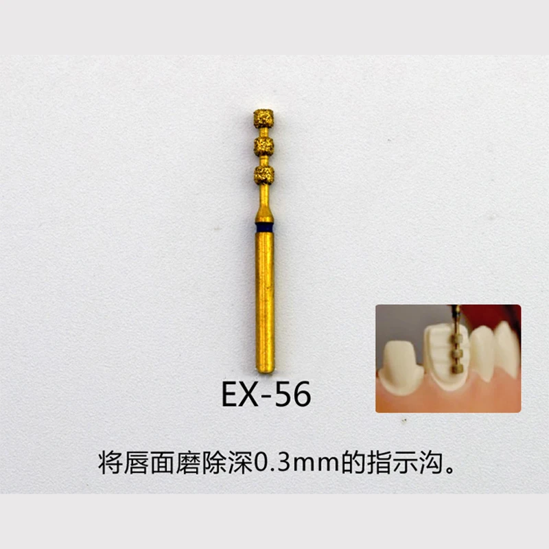 Dental FG Diamond Burs For High Speed Handpiece VP-21 FG 1.6mm Depth Marking Preparation Blue Medium Grit 300000rpm/min