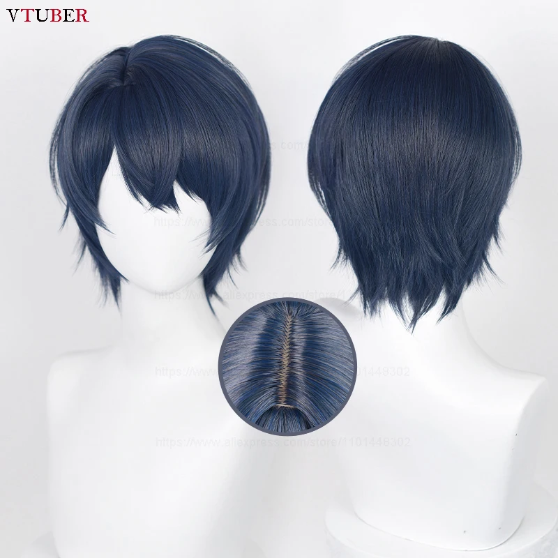 

Marius Cosplay Wig Anime Marius Von Hagen Blue Short Heat Resistant Synthetic Hair Halloween Party Wigs + Wig Cap