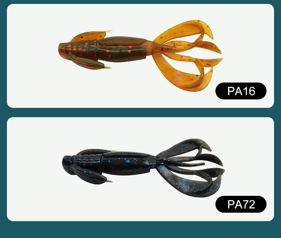 ESFISHING 10 Stück kleine Craw Crazy Flapper 60mm 2g weiche Kunststoff-Angelköder mit Salz- und Duftstoffen, Silikonköder – Detail 10