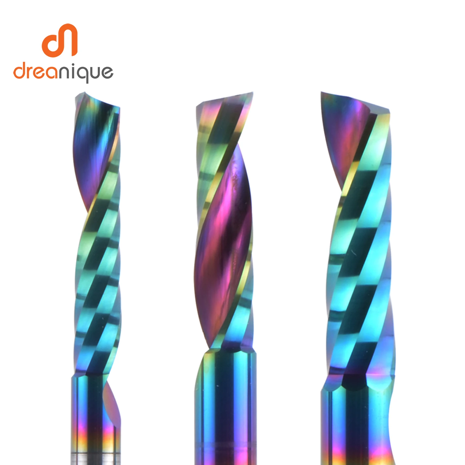 Imagem -02 - Peça Fresa Espiral de Carboneto de Flauta Única Aaaaa 3.175 mm Moinho de Alumínio Cnc Gravura 3d Carpintaria Revestimento Acrílico Dlc 1
