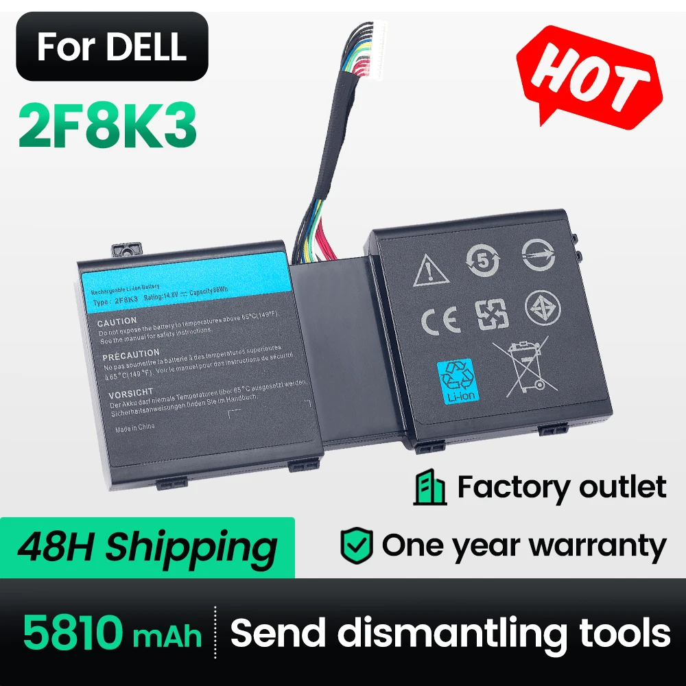 

Keyuan 2F8K3 M17X-R5 Laptop Battery 18 R1 18X for Dell 17 R1 17X Alienware M18X-R3 P18E|P18E001 Series P19E|P19E001