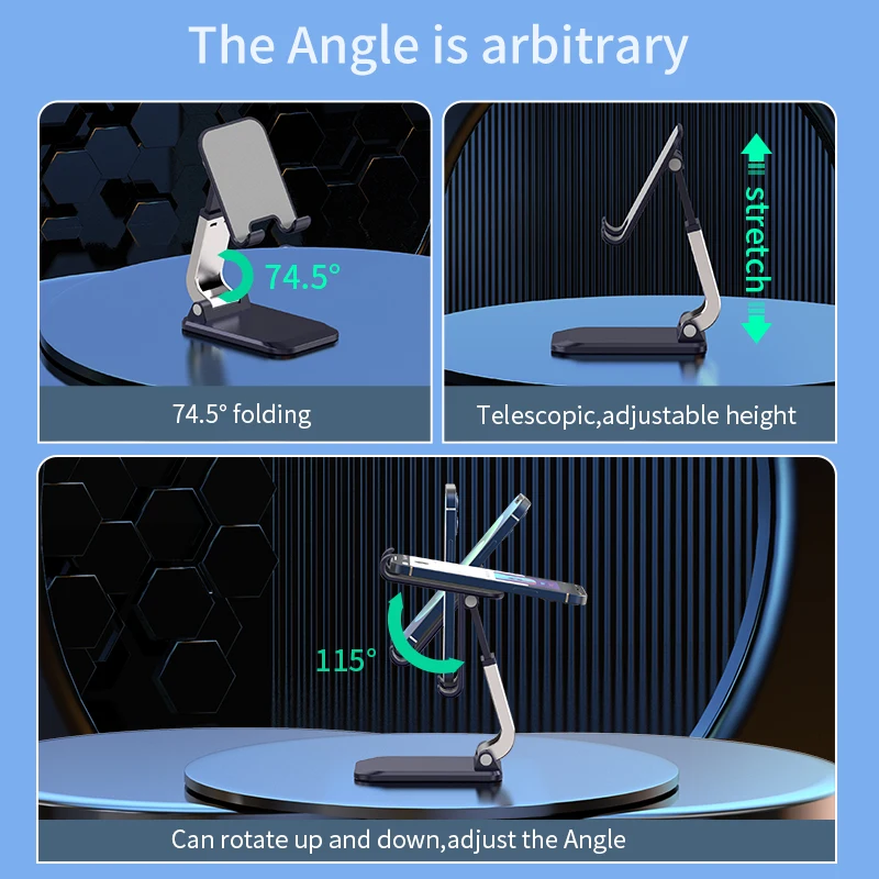 حامل هاتف محمول كسول قابل للتعديل يدعم الكمبيوتر اللوحي وحامل سطح المكتب العالمي القابل للطي لهاتف Xiaomi iPhone iPad Huawei #5