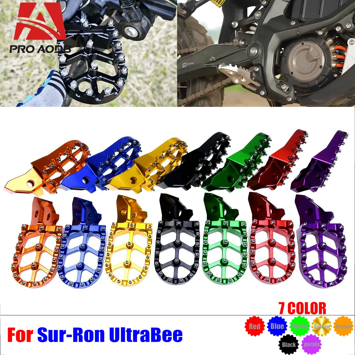 NEW 2023 Motorcycle Accessories - CNC Foot Peg Footrest Footpeg Pedals For Sur-Ron Ultra Bee Off-Road Electric Motorcycle Parts