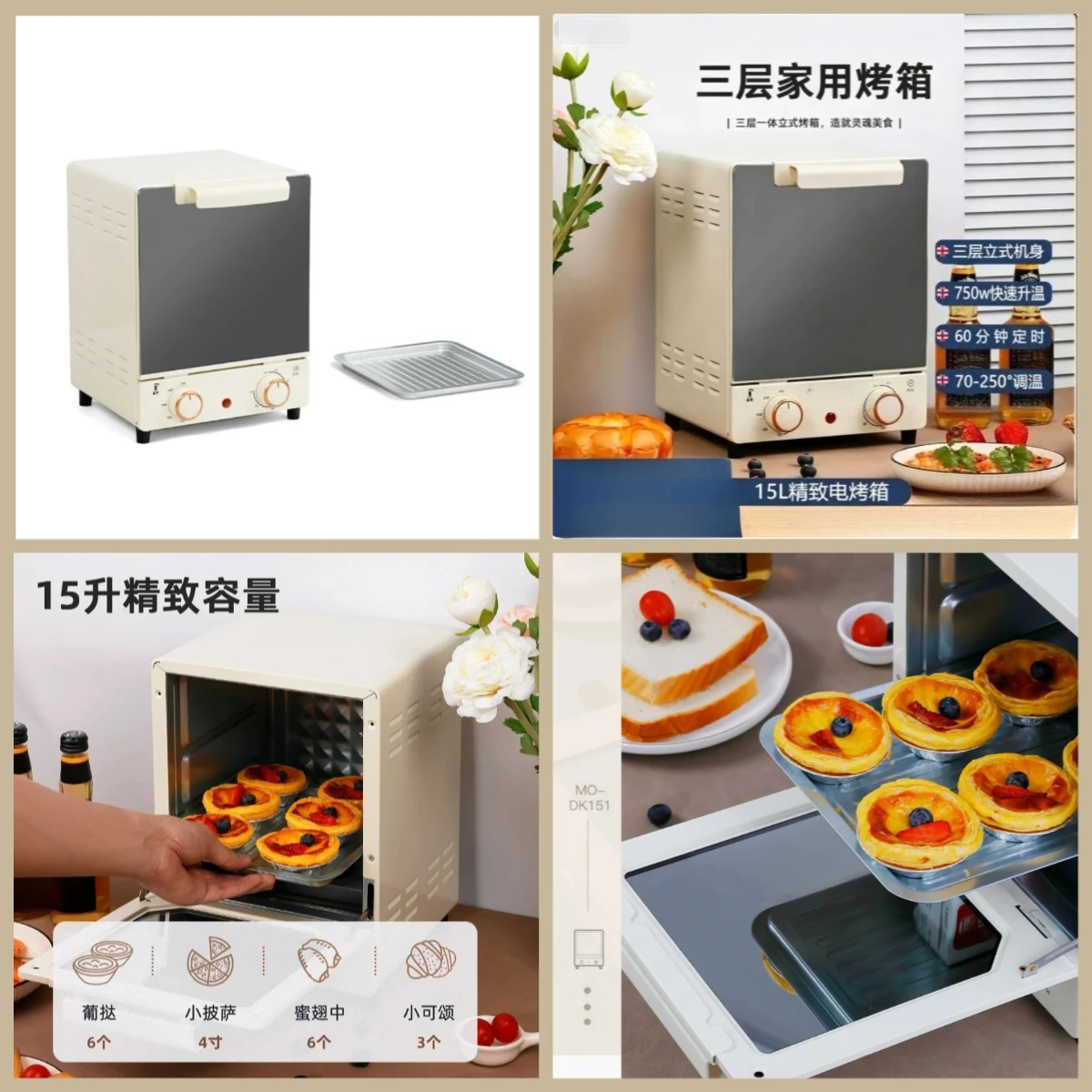 

Mirror Finish Electric Oven 15L 750W Steam Bake Combo Commercial & Home Use Stainless Steel Small Kitchen Oven