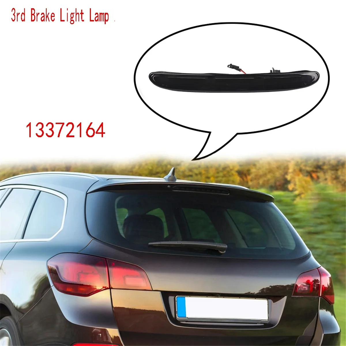 LED-Rücklicht, hochmontiert, 3. Bremslicht für Opel/Vauxhall Astra J 5D Schrägheck, GTC OPC, hinteres Bremslicht 13372164