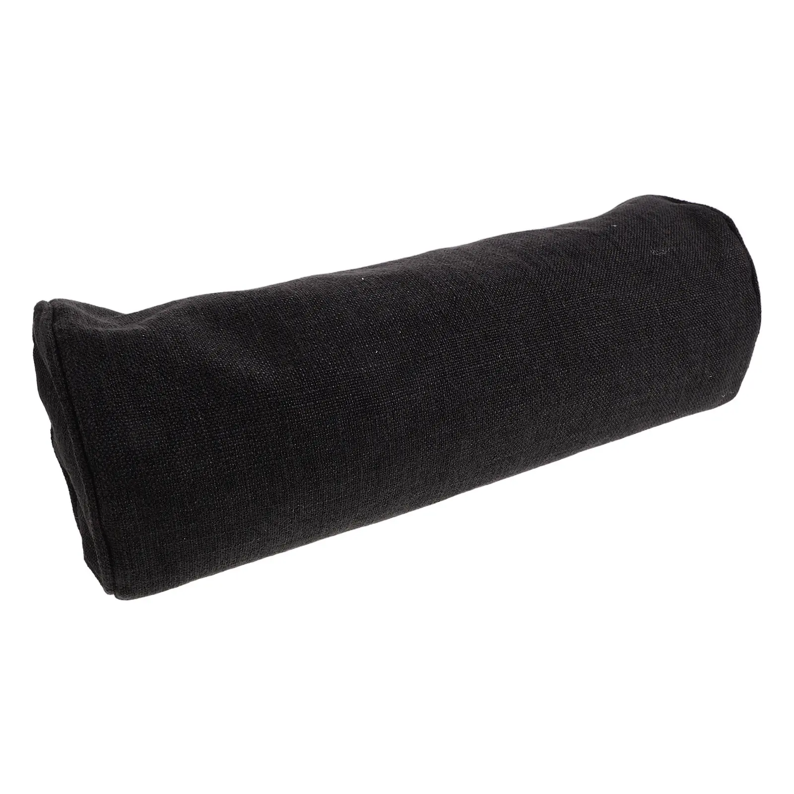 Cotton Linen Cylinder Neck Pillow Case Washable Neck Roll Pillowcase Cover Black Round Cushion Protector for Sofa Bed Travel