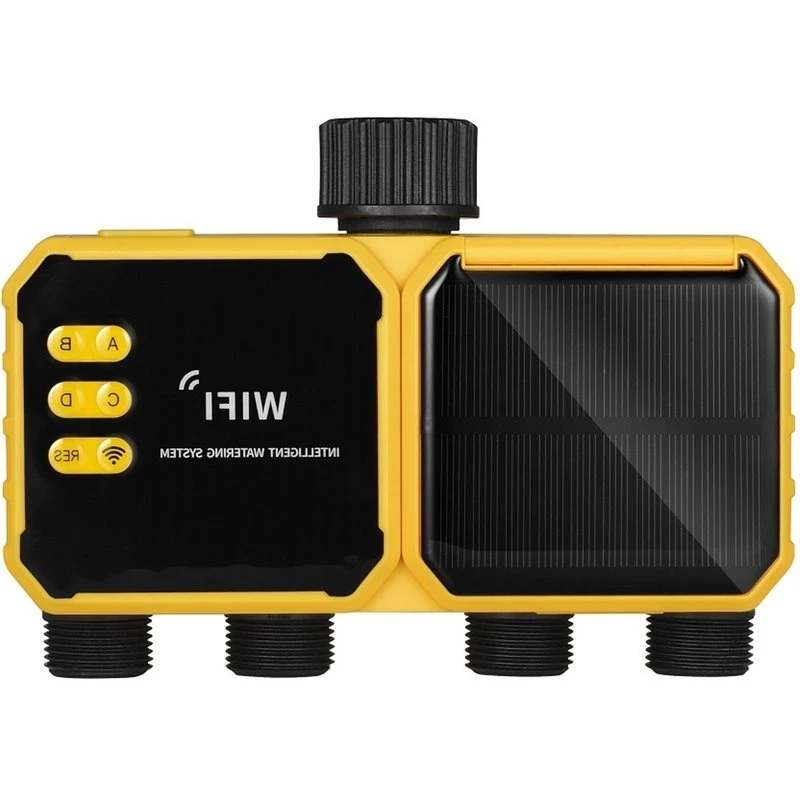 SEWS-Solar Irrigation Timing Timer 4 Zone WIFI Control System Automatic Outdoor Watering Timer
