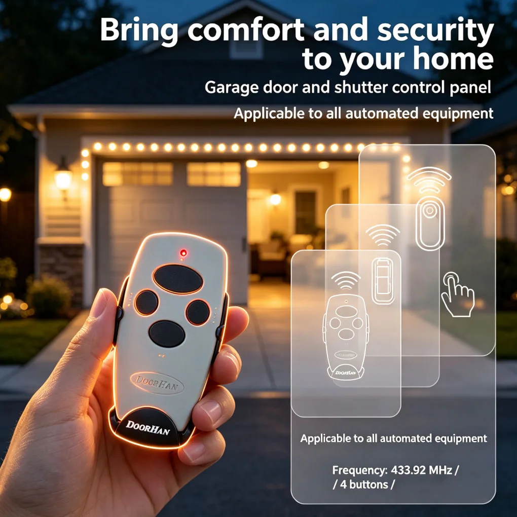 DOORHAN Chip Transmitter -433MHz Rolling Code 4 Garage Door Control Remote 2-4-2PRO Rolling Gate Controller