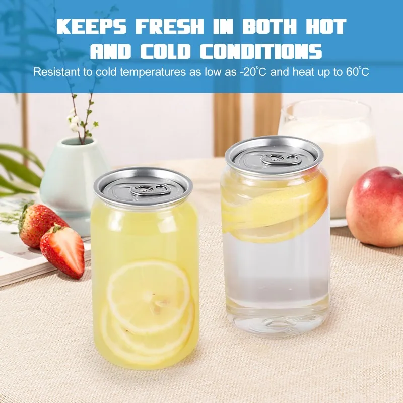 Picture 5: 330ml 10pcs Disposable Cans Milk Tea Ring-pull Cans Drinks Container PET Empty Bottle Water Drinks Bottles Storage Beverage Jars