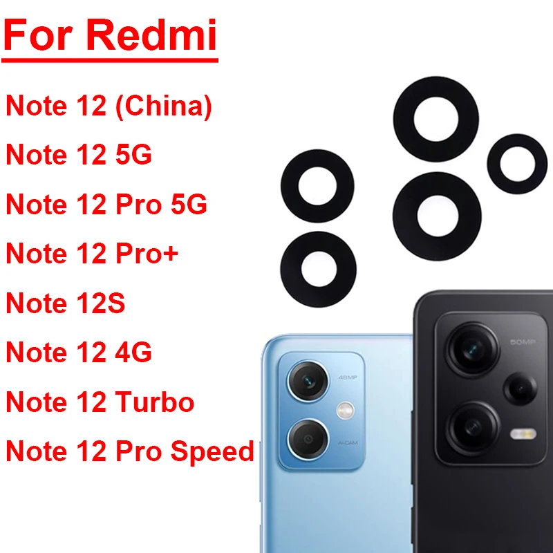 Rear Camera Glass Lens For Xiaomi Redmi Note 12 12 Pro Plus 12S 12 Turbo Speed 5G Back Camera Lens Glass with Sticker Adhesive