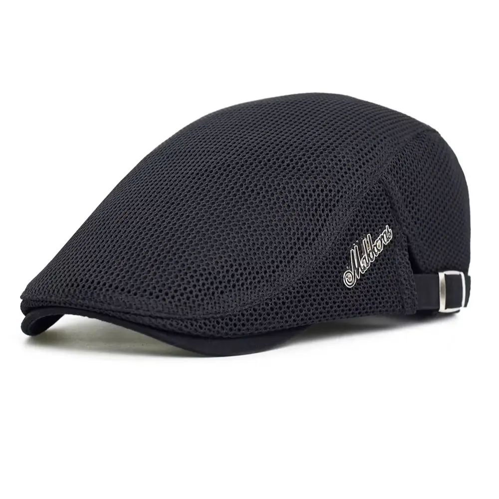 Spring Summer Breathable Mesh Newsboy Caps Men Woman Casual Beret Flat Ivy Cap Soft Solid Driving Fashion Peaked Cap Unisex