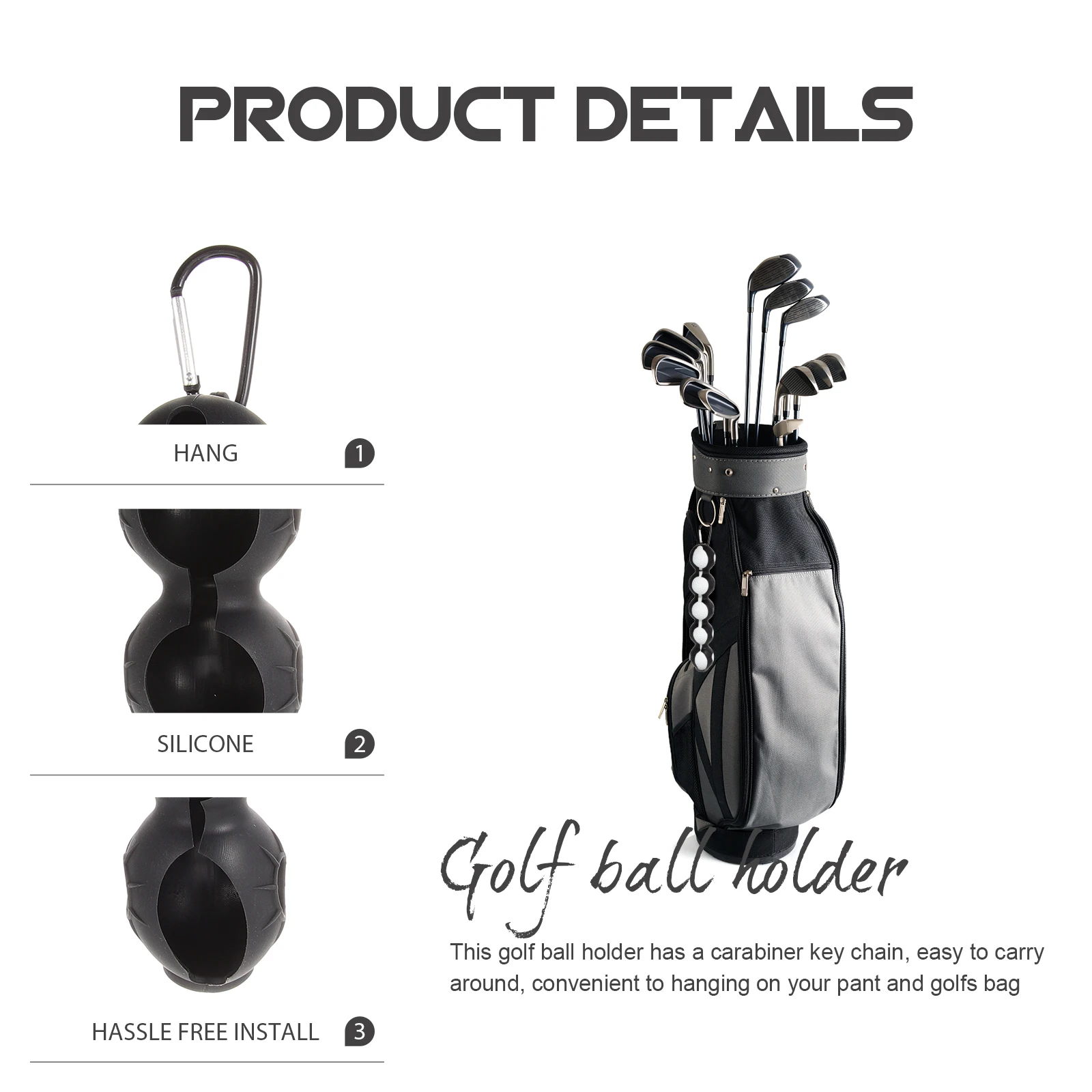 

Elastic Golf Ball Holder Silicone Golf Ball Protector Portable Compact Design Resistant to Falling Non-Stick Surface for Golfers