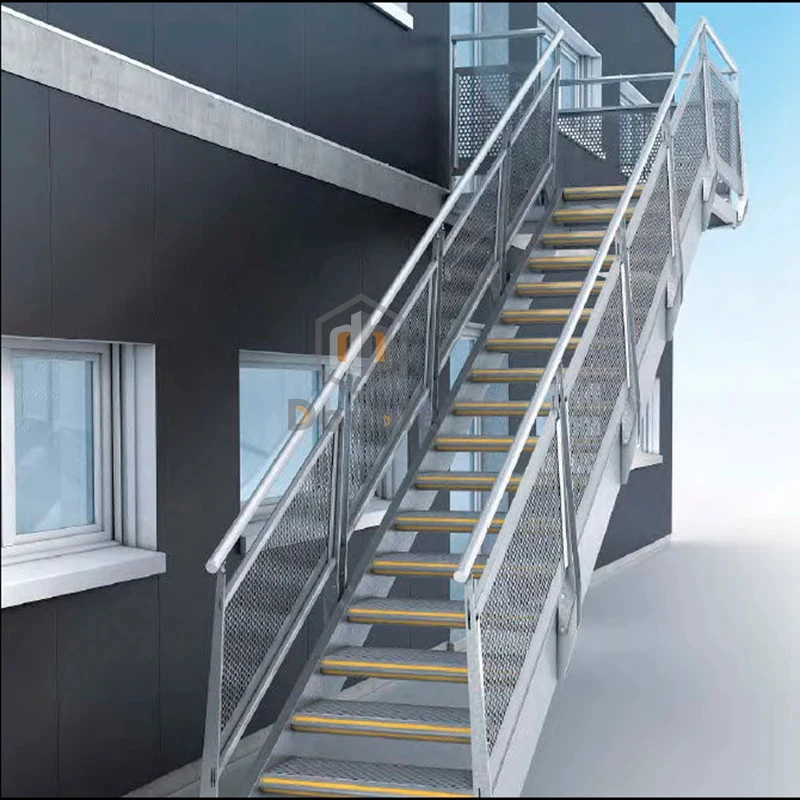custom.Outdoor Industrial Metal Stairs Cast Iron Staircase Outdoor Stair  Straight Stairs