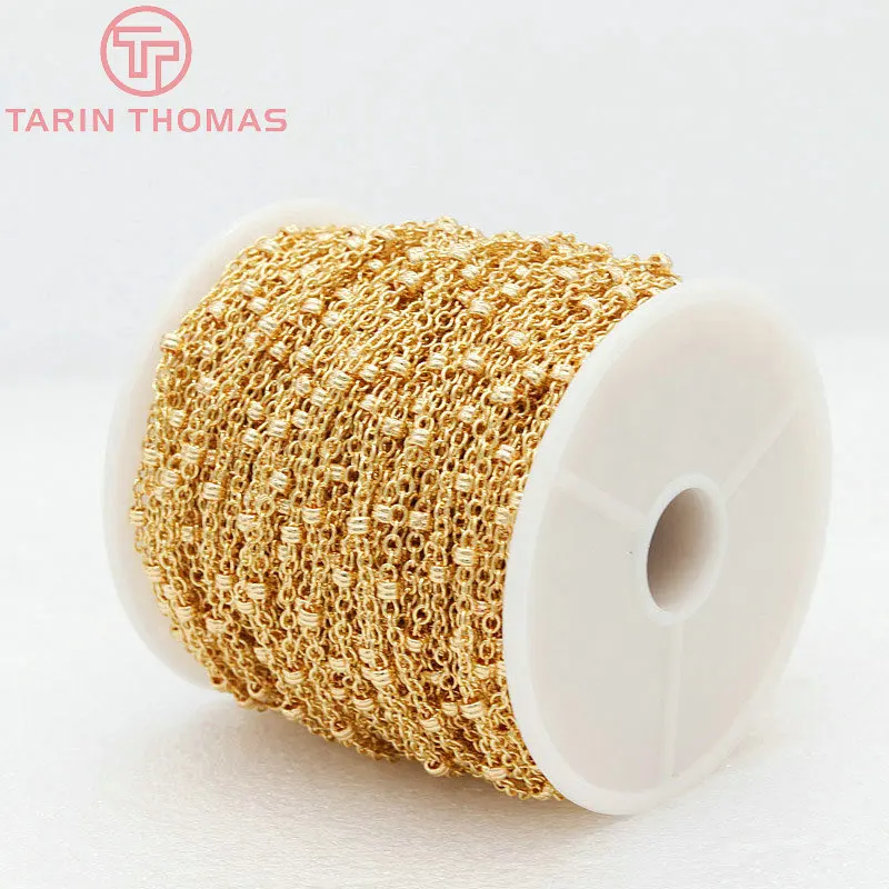 (6332) 1 Meter Chain Link 2x2.5MM 24K Gold Color Brass Necklace Chains High Quality Diy Jewelry Findings Accessories Wholesale