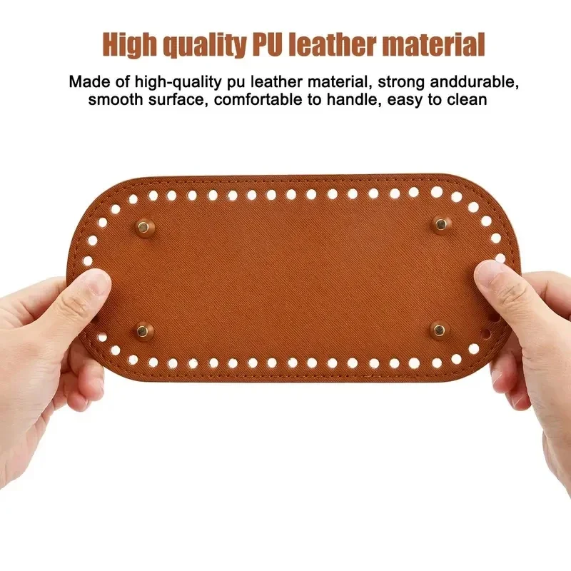 PU Leather Bag Bottom Base Cushion Pad Oval Crochet Knitting Bag Bottom Shaper Cushion For Handbag Shoulder Bags Purse Making