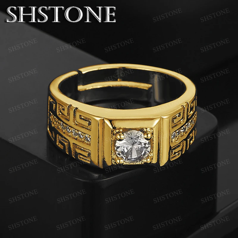 

New 18k Gold AAA Zircon Adjustable Rings For Women Fashion Party Engagement Wedding Men High Quality Luxury Noble Jewelry Gift