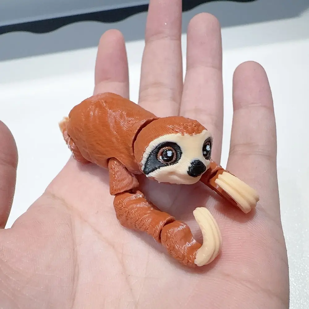 3D Printed Articulated Sloth Desk Pet Fidget Toy Flexible Monitor Hanger ADHD Sensory Stress Relief Office Cubicle Desk Decor