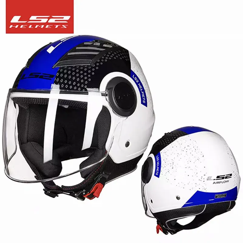 ls2562 half face motorcycle helmet 3/4 half face helmet dirt bike helmet dot standard bike helmet with visor summer helmet