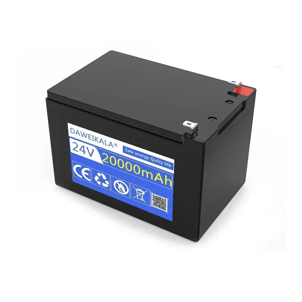 Batteria 24V Batteria al litio 20Ah 18650 Batteria ricaricabile per batteria per veicoli elettrici a energia solare + caricabatterie 25,2v2A