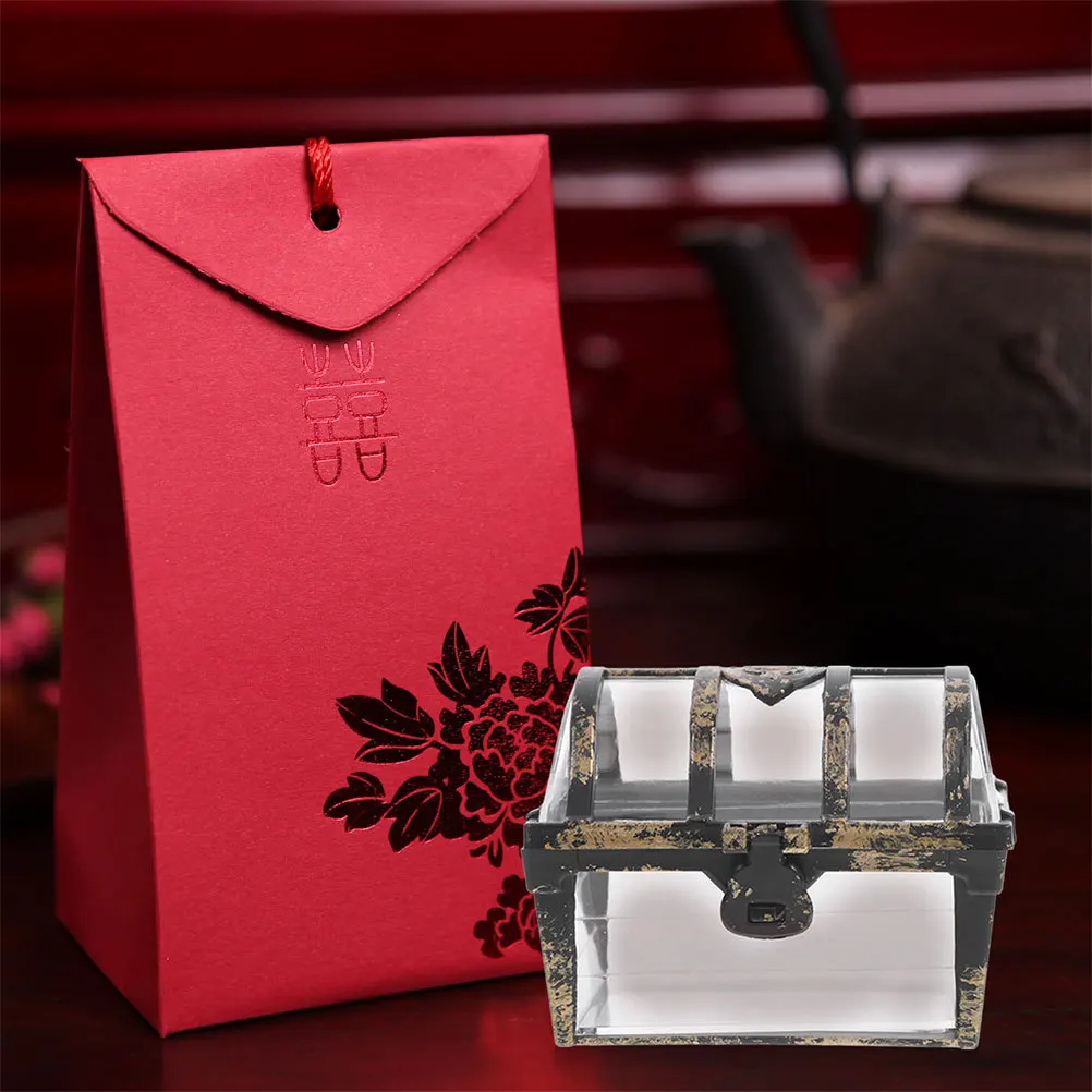 

6Pcs Wedding Candy Boxes Small Intricate Hollow Treasure Chest Favor Boxes for Candy Packaging Party Decorations