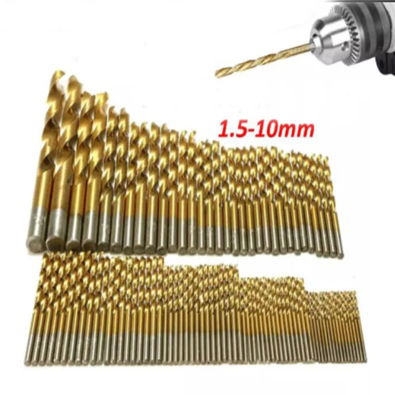 

99pcs Titanium HSS Drill Bits Set Coated Spiral Shape 1.5mm-10mm Stainless Steel High Speed Drill Bit For Electrical Drill