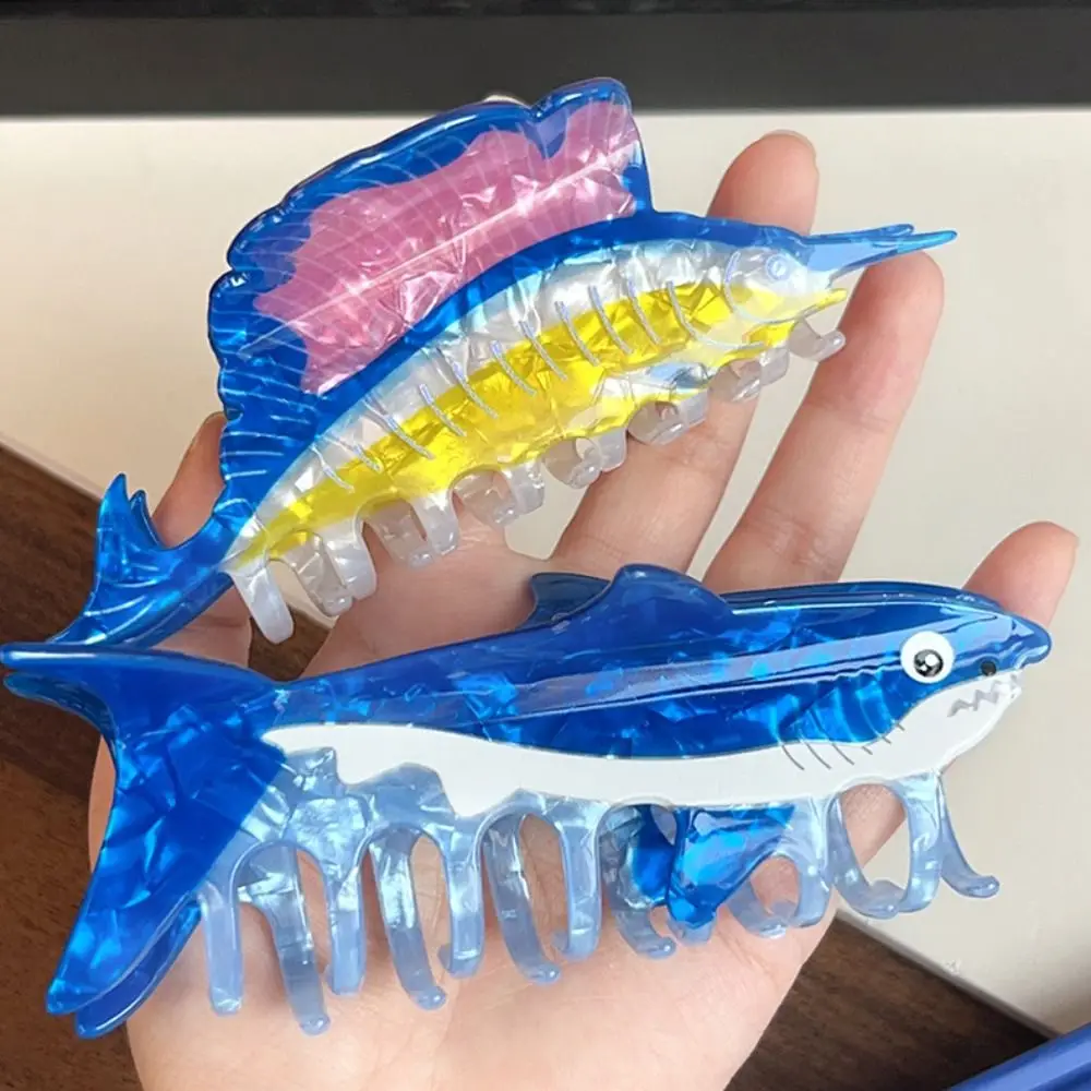 

Creative Hairpin Ocean Animal Hair Claw Goldfish Pvc Marine Life Fish Hair Clip Large Geometry Fish Grab Clip Streetwear