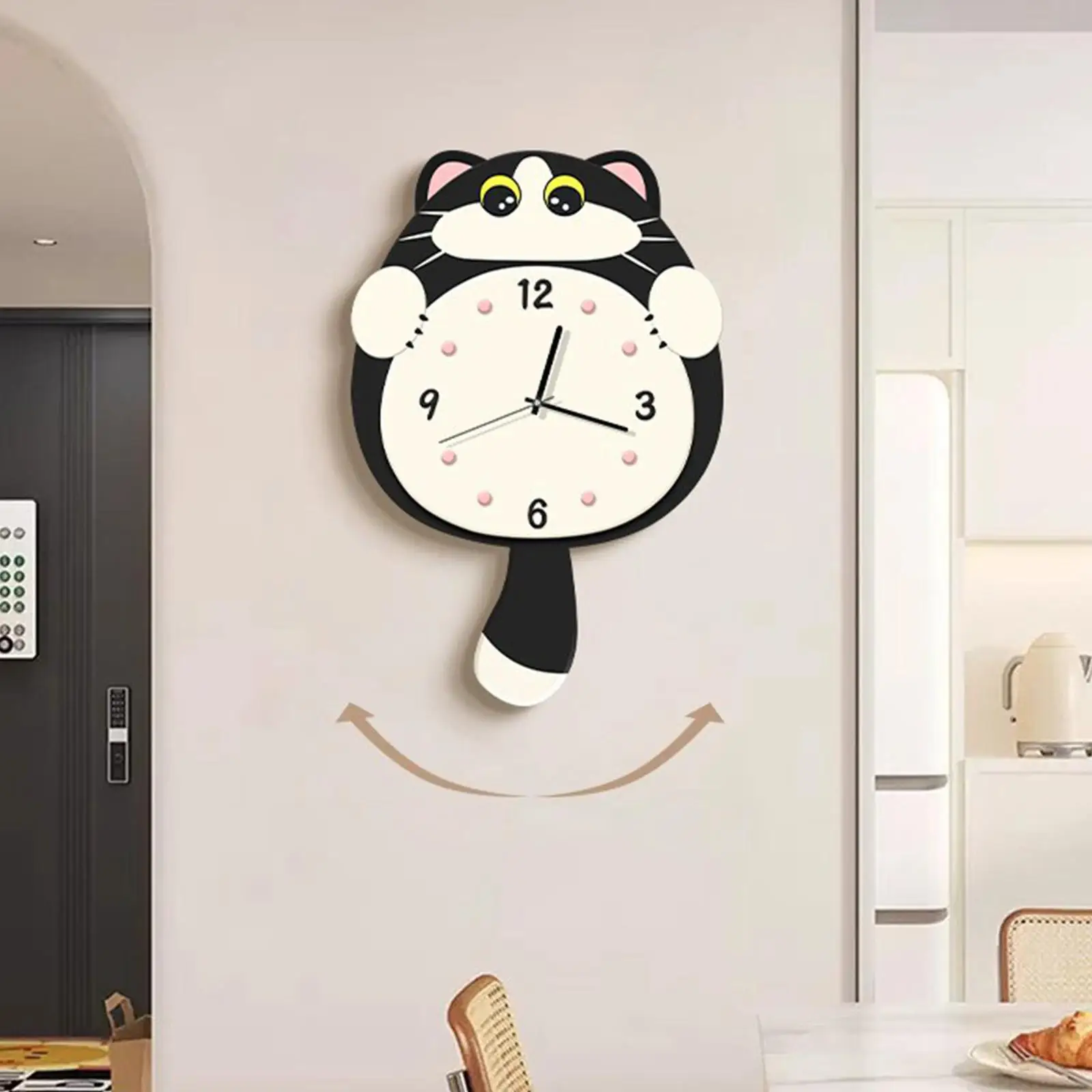 

Декоративные настенные часы с движущимся хвостом в виде котенка – уникальный и забавный акцент для спальни, кухни или гостиной